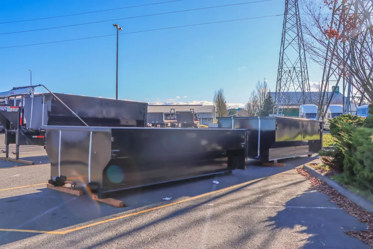 Roll-off dumpster ready for waste disposal at job site for 6 Yard Dumpster Rental in Glencoe